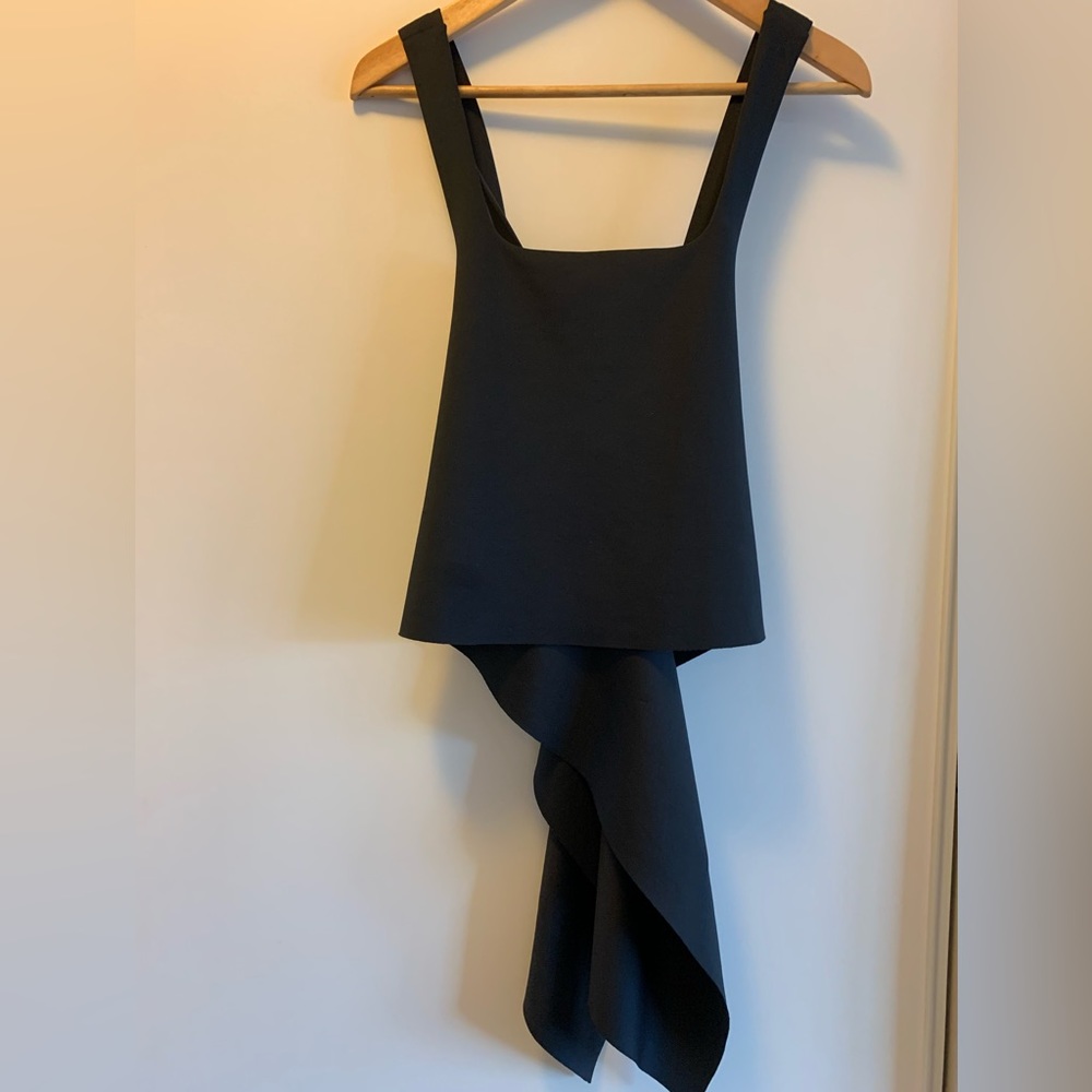 Open back dark navy top